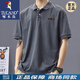 啄木鳥(niǎo)夏季男士POLO衫感純棉翻領(lǐng)短袖體恤潮牌寬松大碼簡(jiǎn)約復古體恤 灰色水洗復古款 XL 145-165斤