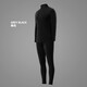 必行（bisual）中領(lǐng)男士保暖內衣雙面絨無(wú)痕秋衣秋褲黑科技青年套裝 適宜-15℃~7℃-黑色套裝 L（適合100-120斤）