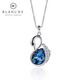 布蘭琪布蘭琪Blanch水滴水晶吊墜天鵝銀項鏈輕奢氣質(zhì)鎖骨生日禮物送女友 深藍色