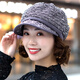 惜她適合短發(fā)戴的帽子女士春秋八角帽女帽短檐亮絲洋氣南瓜帽時(shí)尚50歲 灰色（不帶假發(fā)） 可調節