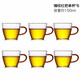 唐豐（TANGFENG） 加厚耐熱玻璃杯品茗杯功夫茶具帶把水杯小茶杯子TF4250 錘紋紅把6杯