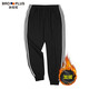 胖哥哥大碼男裝胖子褲子加肥加大休閑褲春季彈力寬松運動(dòng)褲長(cháng)褲胖人男褲 【加絨】黑色 4XL適用190-210斤