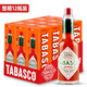 辣椒仔（Tabasco）美國進(jìn)口 塔巴斯科辣椒醬 必勝客低脂肪蔬菜沙拉意面辣椒汁西餐 辣椒醬60ml整箱*12瓶