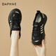 達芙妮（DAPHNE）板鞋女網(wǎng)面透氣夏季運動(dòng)百搭休閑鞋新款學(xué)生女鞋 黑粉 跟高4cm 38 (240mm)