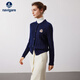 Navigare意大利小帆船全羊毛長(cháng)袖針織開(kāi)衫保暖毛衣2334094508 海軍藍 M 