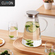 CLITON耐熱玻璃涼水壺 家用冷熱花茶壺果汁壺玻璃杯大容量1.8升冷水壺