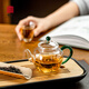福容（FUROOT）小茶壺加厚高硼硅玻璃圍爐煮茶耐高溫泡茶壺功夫茶具茶壺200ml 【南瓜壺】墨綠