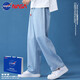 NASA  新款牛仔褲男時(shí)尚九分男直筒休閑褲子潮流百搭秋季直筒牛仔褲男裝褲子男寬松秋冬季 淺藍 XL(推薦體重145-160斤)