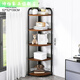 諦怡角柜落地墻角置物架客廳拐角收納架三角形多層書(shū)架臥室角落轉角柜 五層-原野橡木+黑鋼架-138x32 鋼架結構-結實(shí)牢固-承重更強