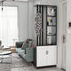 龍遙鹿玄關(guān)柜鞋柜一體進(jìn)門(mén)家用門(mén)口歐式客廳屏風(fēng)隔斷簡(jiǎn)約現代酒柜儲物柜 高200長(cháng)80寬30黑色木板條 自己安裝