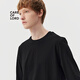 CARE OF LORD 藝術(shù)家系列 男士秋季重磅棉質(zhì)圓領(lǐng)長(cháng)袖t恤打底衫2606 黑色 M