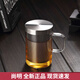 尚明耐熱玻璃杯茶杯過濾花茶杯 玻璃水杯子帶蓋 男女士家用泡茶杯 500ml透明把手