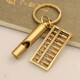 純黃銅小算盤(pán)掛件汽車(chē)鑰匙扣黃金萬(wàn)兩手工鑰匙鏈掛繩男女高檔飾品 活動(dòng)算盤(pán)+口哨