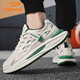 德?tīng)柣荩―EERWAY）男鞋子男2025秋冬季老爹鞋男士時(shí)尚運動(dòng)鞋厚底休閑跑步鞋 米綠 41
