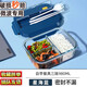 欣美雅（xinmeiya） 打飯飯盒分隔型上班族可微波爐加熱玻璃碗學(xué)生午餐盒保溫便當(dāng)盒小 星海藍(lán)三格980ml+餐具 -三格不串味