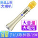 快樂相伴 音響話筒一體自帶聲卡全民K歌唱歌神器手機外放麥克風(fēng)藍牙無線快手抖音直播移動汽車載ktv音箱 土豪金
