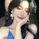 BJYL輕氧夏日度假風花朵流蘇耳環(huán)女顯臉小氣質(zhì)絕美獨特耳飾耳墜耳釘女 白色花朵流蘇耳環(huán)