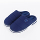 漂步防水棉拖鞋男女冬羽絨布情侶家居鞋包跟保暖棉拖防滑厚底加絨拖鞋 藏青色 42-43 建議40-41碼穿