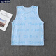 蘑菇兔胖童裝男童加肥加大冰絲背心男童夏裝薄款中大童兒童速干無(wú)袖T恤網(wǎng)眼透氣寬松版男孩夏天衣服青少年潮 淺藍色 160加肥120斤左右