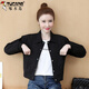 啄木鳥(niǎo)女士短外套矮小個(gè)子春秋裝2025年韓版新款時(shí)尚百搭bf棒球服夾克潮 黑色 M