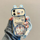 巴蒂尼 卡通哆啦A夢適用蘋果15手機殼iPhone14promax全包防摔13pro硅膠12趣味帶掛繩手腕11可愛 藍邊單只藍胖子星星+淺藍色長繩 iPhone 13