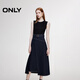 ONLY秋季時(shí)尚針織牛仔拼接修身長(cháng)裙連衣裙女|124342036 J37 1000洗水藍牛仔 L (170) 88A