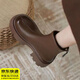 眺德高馬丁靴女春秋時(shí)尚圓頭高幫女靴子休閑運動(dòng)拉鏈軟面高跟單鞋短靴 深棕色 加絨 6.5cm 37