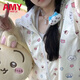 愛麥依時尚開衫外套【甜美印花】夏季新款可愛防曬服外套女ins超火學(xué) 杏色【款】 S (60-85斤)