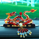 幻雅汽車(chē)擺件高檔男士轎車(chē)內飾品龍車(chē)載香水車(chē)上中控儀表臺車(chē)用品 紅龍+配紅晶珠+防滑墊+香水