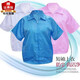 勤思路夏季短袖工裝上衣防靜電工作服無(wú)塵食品車(chē)間拉鏈上衣電子廠(chǎng)潔凈服 藍色拉鏈短袖上衣 XL