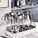 格娜斯（CRISTALGLASS）鉆石玻璃杯家用喝水杯家庭套裝耐熱帶把手泡茶杯水具杯具牛奶杯子 煙灰杯+杯架+八角水壺+鏡面托盤(pán)