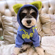 阿莫爾狗狗衣服秋冬款雪納瑞比熊泰迪中小型犬幼犬貓咪寵物保暖連帽衛衣 藍色 XS 建議1-3斤  胸圍30cm背長(cháng)20cm