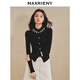MAXRIENY宮廷復(fù)古感套頭針織毛衫修身顯瘦上衣女 黑色 L 03/38