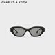 CHARLES&KEITH歐美小框復(fù)古貓眼太陽眼鏡七夕禮物CK3-91280550 Black黑色 R