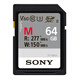 索尼（SONY）64GB SD存儲卡 SF-M64/T2 M系列 相機(jī)攝像機(jī)內(nèi)存卡 U3 C10 V60 UHS-II讀速高達(dá)277MB/s