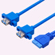 一葉蘭USB3.0前置面板線擋板線 19針/20Pin轉(zhuǎn)usb3.0母頭轉(zhuǎn)接線帶耳朵DIY機(jī)箱線 20P 轉(zhuǎn) 雙USB3.0線 凸頭帶螺孔 0.5米