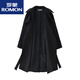 羅蒙（ROMON）黑色風(fēng)衣男士外套春秋款過(guò)膝英倫大衣中長(cháng)款潮流寬松oversize 黑色加*棉 2XL