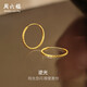 周六福5G工車花圓形耳圈黃金耳環(huán)女生日禮物計價A0913147一對約1.78g