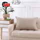 亓元加厚棉麻抱枕長(cháng)方形純色歐式簡(jiǎn)約腰枕汽車(chē)靠墊辦公室沙發(fā)靠枕枕頭 卡其色 40X60cm(套+芯)