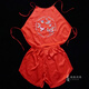 芳嬪成人吊帶真絲肚兜桑蠶絲手工刺繡大紅色中國(guó)風(fēng)女士?jī)?nèi)衣 笑口常開_套裝 均碼 80-140斤
