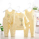 凡不了嬰兒棉衣套裝雙背帶褲加厚冬季0-1-2歲男女寶寶新生兒衣服三件套 樹(shù)之歌黃色 90 碼80-90CM