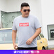 嘉曄男士胖子短袖t恤加肥加大碼胖人大號男裝潮流夏季半袖肥佬200斤以上短袖 灰色 9XL