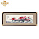 京城世家蘇繡掛畫(huà)純手工精品4絲牡丹花鳥(niǎo)山水刺繡畫(huà)書(shū)房客廳玄關(guān)裝飾壁畫(huà) 國(guó)色天香 含框尺寸63x168cm