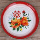 歐麗家搪瓷水果盤飯店托盤敬茶盤30cm--40cm干果盤老式茶盤子加厚 32cm搪瓷茶盤一個(gè)（圖案隨機(jī)）