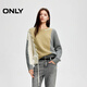 ONLY冬季慵懶設計感撞色圓領(lǐng)綁帶針織衫女|124413007 C07 乃坂綠色 M 165/84A