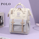 POLO雙肩包女新款大容量背包原創(chuàng  )小眾電腦包大學(xué)生書(shū)包韓系學(xué)院風(fēng) 杏紫色