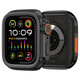LAZYODD適用Apple Watch ultra手表保護殼鋅合金金屬加后蓋全包保護殼 iwatch S10/9/8/7/6/5/4/SE改裝殼 黑色（平面殼 不帶字） 49MM（鋅合金+后蓋 不帶