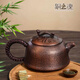 銅之魂新款純紫銅小茶壺復古加厚手工沖泡煮茶紫銅復古加厚功夫茶具家用 百福小茶壺280ml