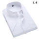 宗獅猴 2021秋季男士商務(wù)長(cháng)袖襯衫男工裝免燙襯衣搭配青年條紋襯衫 夏季 D09白（短款） 40/XL