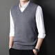 特狼渡男士毛衣背心V領(lǐng)秋冬季馬甲坎肩針織衫馬夾男無(wú)袖潮羊毛衫毛線(xiàn)